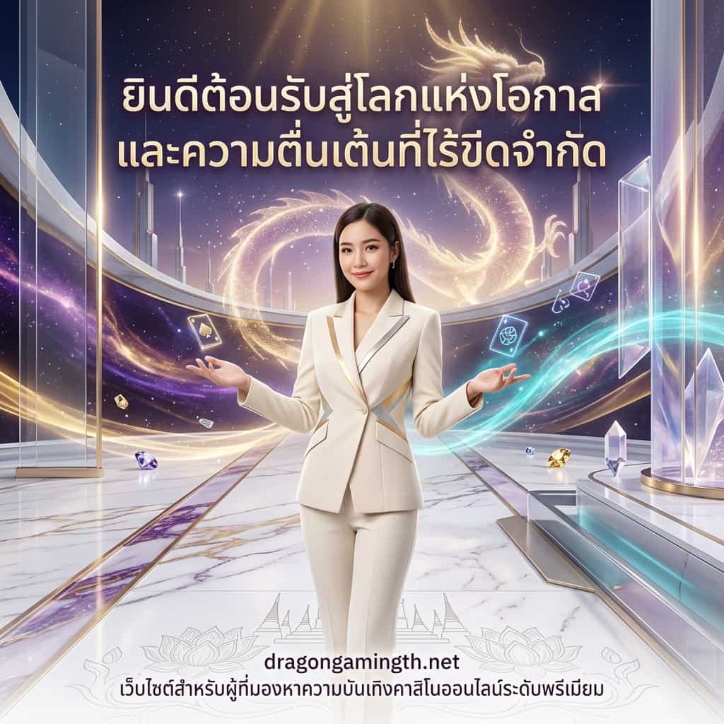 ภาพยินดีต้อนรับสู่โลกแห่งโอกาสและความตื่นเต้นที่ไร้ขีดจำกัดของ Dragon Gaming ประตูสู่ความบันเทิงคาสิโนออนไลน์ระดับพรีเมียมที่มีมาตรฐานสากล และพร้อมให้บริการผู้เล่นชาวไทยด้วยประสบการณ์ผู้ใช้งานระดับโลกบนเว็บไซต์ dragongamingth.net ไม่ว่าคุณจะกำลังมองหาเกมที่ท้าทายหรือแค่ต้องการสัมผัสกับความตื่นเต้นของการเดิมพันออนไลน์ Dragon Gaming คือตัวเลือกที่ดีที่สุดสำหรับผู้ที่ต้องการความบันเทิงที่ไม่มีใครเทียบได้ในปี 2026